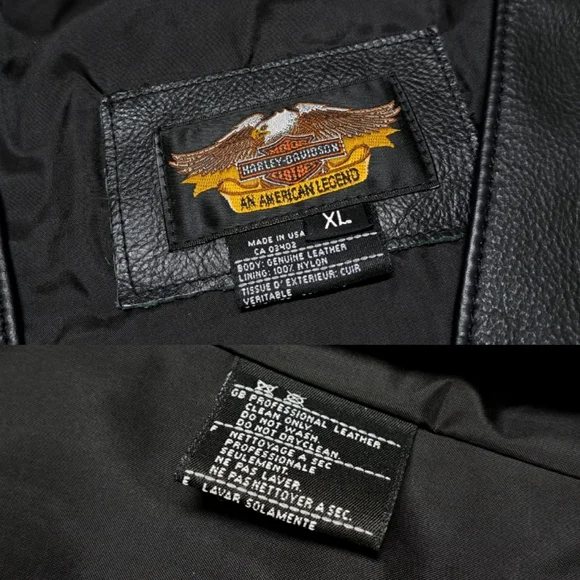 Harley Davidson Black Leather Vest SizeXLarge Made in USA